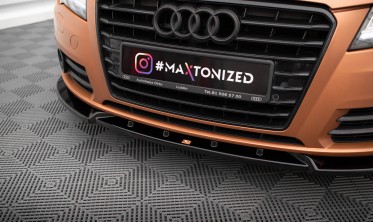 Нижний тюнинг диффузор (элерон) на передний бампер Audi A7 C7 вар. 2 фото