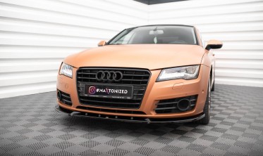 Нижний тюнинг диффузор (элерон) на передний бампер Audi A7 C7 вар. 2 фото