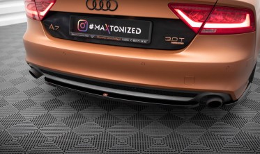 Центральный диффузор заднего бампера Audi A7 C7 S-line фото