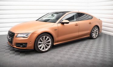 Боковые тюнинг накладки (листвы) под боковые пороги Audi A7 S-Line / S7 C7 фото