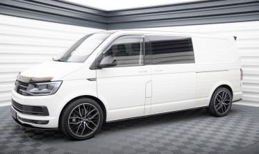 Тюнинговые накладки (листвы) под боковые пороги Volkswagen T6 Long рестайл фото