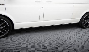 Тюнинговые накладки (листвы) под боковые пороги Volkswagen T6 Long рестайл фото