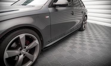Нижні тюнінг накладки на бокові пороги Audi A4 / A4 S-Line / S4 B8  вар. 2 фото