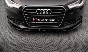 Нижній дифузор (накладка) на передній бампер Audi A6 C7 вар. 2 фото
