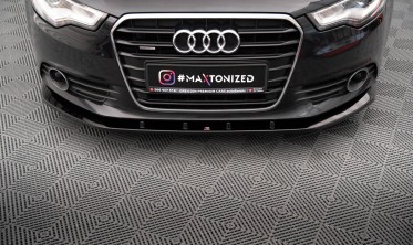 Передняя тюнинг накладка (элерон) на бампер Audi A6 C7 вар. 3 фото