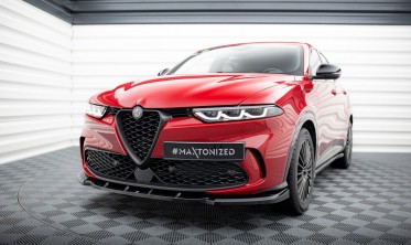 Нижний тюнинг диффузор (элерон) на передний бампер Alfa Romeo Tonale Mk1 вар. 2 фото
