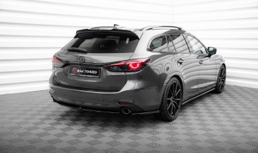 Центральный тюнинг диффузор (накладка) на задний бампер Mazda 6 Mk3 рестайл фото