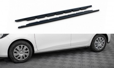 Тюнинговые накладки (листвы) на боковые пороги Toyota Yaris Mk3 рестайл фото