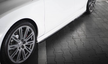 Нижние тюнинговые боковые накладки на пороги Audi RS7 C7 рестайл вар. 2 фото