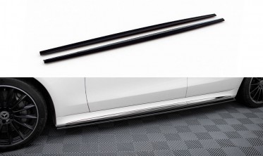 Боковые тюнинг накладки (листвы) на пороги Mercedes S W223 AMG-Line фото