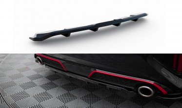 Центральный диффузор (накладка) на задний бампер Kia Ceed GT Mk3 рестайл фото