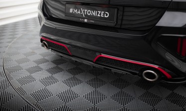 Центральный диффузор (накладка) на задний бампер Kia Ceed GT Mk3 рестайл фото