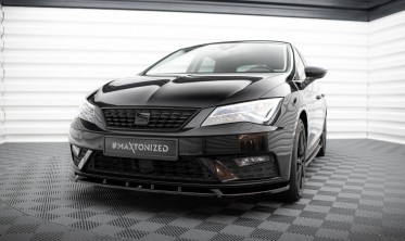 Тюнинговая накладка (юбка) на передний бампер Seat Leon Mk3 рестайл вар. 1 фото