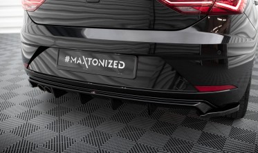 Тюнинговый диффузор (накладка) на задний бампер Seat Leon Mk3 рестайл фото
