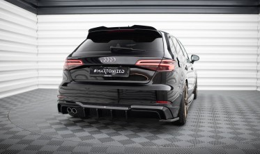 Тюнінговий дифузор (накладка) на задній бампер Audi A3 8V рестайл S-Line Sportback фото