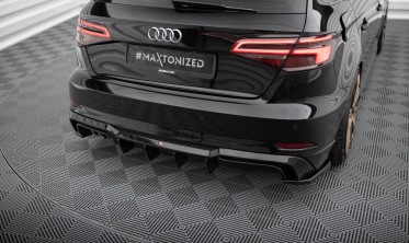 Тюнінговий дифузор (накладка) на задній бампер Audi A3 8V рестайл S-Line Sportback фото