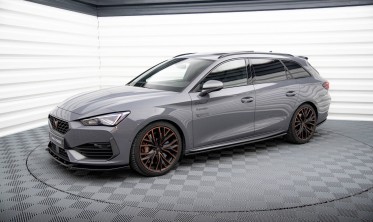 Тюнинговые нижние накладки (листвы) на пороги Cupra Leon ST / Hatchback Aero Mk1 вар. 1 фото