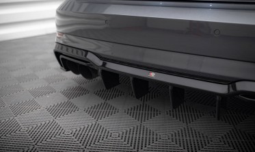 Тюнинговый диффузор (накладка) на задний бампер Audi S3 8V Sportback рестайл фото