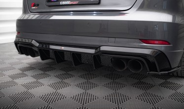 Тюнинговый диффузор (накладка) на задний бампер Audi S3 8V Sportback рестайл фото