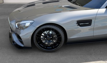 Тюнинговая накладка (юбка) на передний бампер Mercedes AMG GT S C190 фото