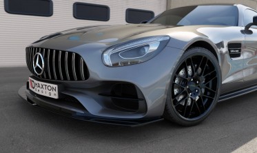 Тюнинговая накладка (юбка) на передний бампер Mercedes AMG GT S C190 фото