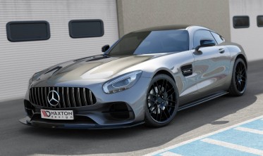 Тюнинговая накладка (юбка) на передний бампер Mercedes AMG GT S C190 фото