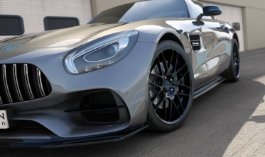 Тюнинговая накладка (юбка) на передний бампер Mercedes AMG GT S C190 фото