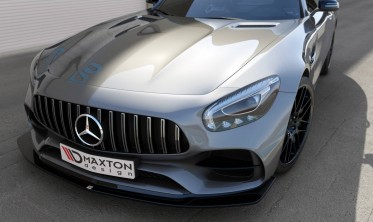 Тюнинговая накладка (юбка) на передний бампер Mercedes AMG GT S C190 фото