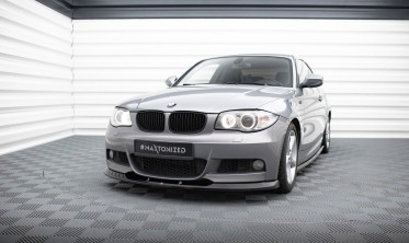 Тюнинговый диффузор (элерон) на передний бампер BMW 1 E82 M-Pack вар. 2 фото