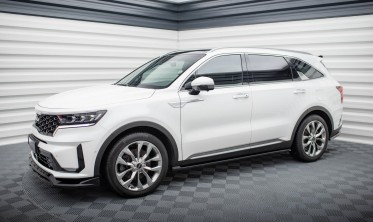 Тюнинговые накладки (листвы) на боковые пороги Kia Sorento Mk4 фото