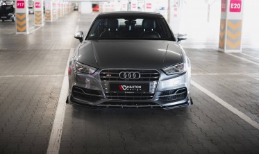 Диффузор + боковые накладки Street Pro на передний бампер Audi S3 / A3 S-Line Sedan 8V фото