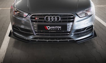 Диффузор + боковые накладки Street Pro на передний бампер Audi S3 / A3 S-Line Sedan 8V фото