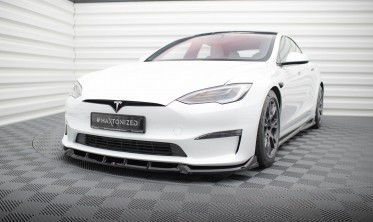 Тюнінговая накладка (дифузор) на передній бампер Tesla Model S Plaid Mk1 рестайл фото