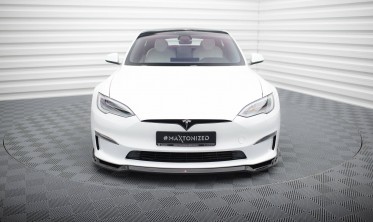 Нижний диффузор переднего бампера Tesla Model S Plaid Mk1 с 2021 года вер. 2 фото
