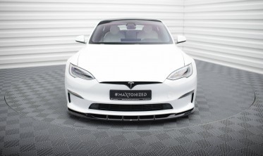 Тюнинг накладка (юбка) переднего бампера Tesla Model S Mk1 рестайл Plaid вер. 3 фото