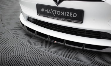 Тюнинг накладка (юбка) переднего бампера Tesla Model S Mk1 рестайл Plaid вер. 3 фото