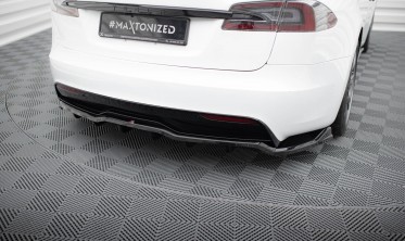 Тюнинговый диффузор (накладка) заднего бампера Tesla Model S Mk1 рестайл Plaid вер. 1 фото