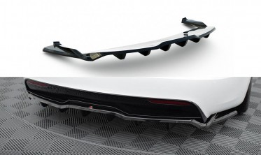 Нижній дифузор (елерон) на задній бампер Tesla Model S Plaid Mk1 рестайл вер. 2 фото