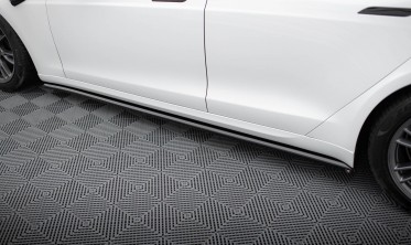 Боковые тюнинг накладки (листвы) под пороги Tesla Model S Plaid Mk1 рестайл вер. 2 фото