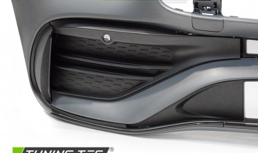 Передній бампер у спорт стилі Mercedes C W206 з чорною накладкою фото