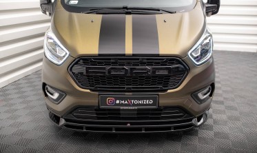 Нижняя тюнинг накладка (юбка) на передний бампер Ford Tourneo Custom Mk1 рестайл фото