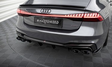 Накладка заднего бампера Audi A7 C8 S-Line с муляжами выхлопных труб фото