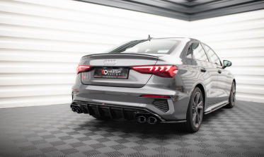 Диффузор заднего бампера Audi A3 S-Line Sedan 8Y с муляжами выхлопных труб фото