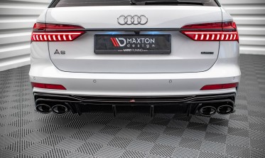 Накладка заднего бампера Audi A6 S-Line / S6 C8 / C8 рест. с муляжами выхлопных труб фото