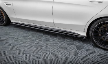 Нижние тюнинг накладки (листвы) на пороги Mercedes-AMG C63 W205 / S205 вар. 2 фото