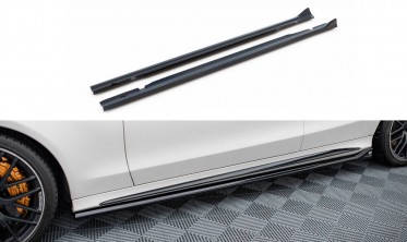 Нижние тюнинг накладки (листвы) на пороги Mercedes-AMG C63 W205 / S205 вар. 2 фото