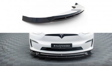 Нижняя тюнинг накладка (юбка) на передний бампер Tesla Model X Mk1 рестайл вер. 1 фото