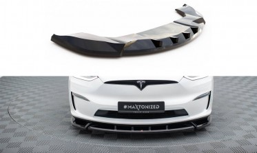 Диффузор (накладка) на передний бампер Tesla Model X Mk1 рестайл вер. 2 фото