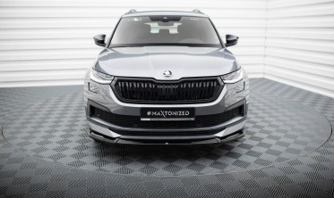 Дифузор (накладка) на передній бампер Skoda Kodiaq Sportline Mk1 рестайл вер. 1 фото