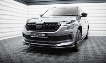 Дифузор (накладка) на передній бампер Skoda Kodiaq Sportline Mk1 рестайл вер. 1 фото